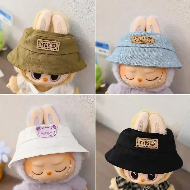 17 センチメートル LABUBU 帽子座るパーティーマカロン衣装人形バケツ帽子かわいい人形アクセサリー子供女の子のおもちゃ