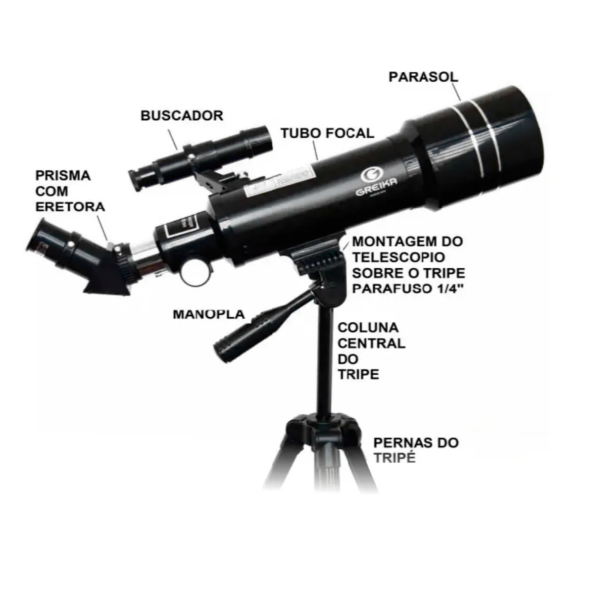 Telescópio Astronômico  Refrator Azimutal Com Tripé 1,40m