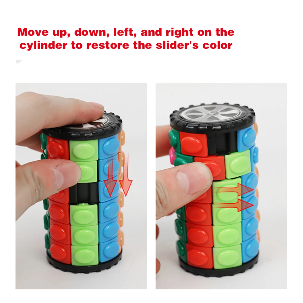 Sáng Tạo 3D Xoay Trượt Khối Xếp Hình Màu Tháp Giải Nén Tiểu Thuyết Cube Trẻ Em Đồ Chơi Xếp Hình Cha Mẹ-Con Montessori Chống Đỡ Tặng