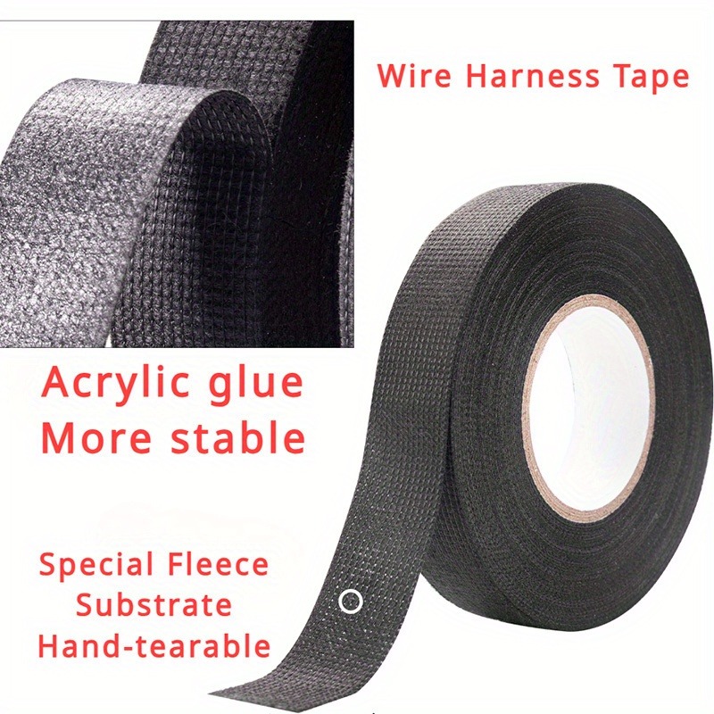 1 PC ทนความร้อนกาวผ้าเทปผ้าสําหรับรถยนต์อัตโนมัติสายรัดสายไฟป้องกันกว้าง 9 /15/19/25/32 มม.ความยาว 15M
