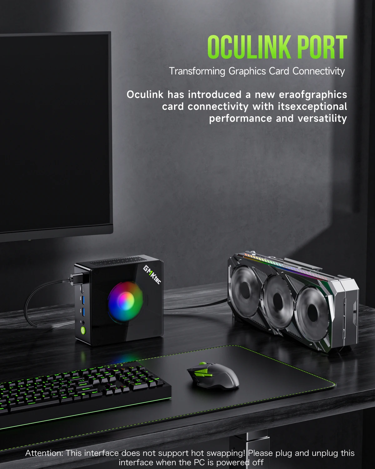 GMKtec Oculink Mini PC K11 K8 Plus M7 AMD Ryzen 9 8945HS 8845HS 6850H 2*USB4 2*DDR5 2*2.5G LAN Gaming Computer Windows 11 WiFi6