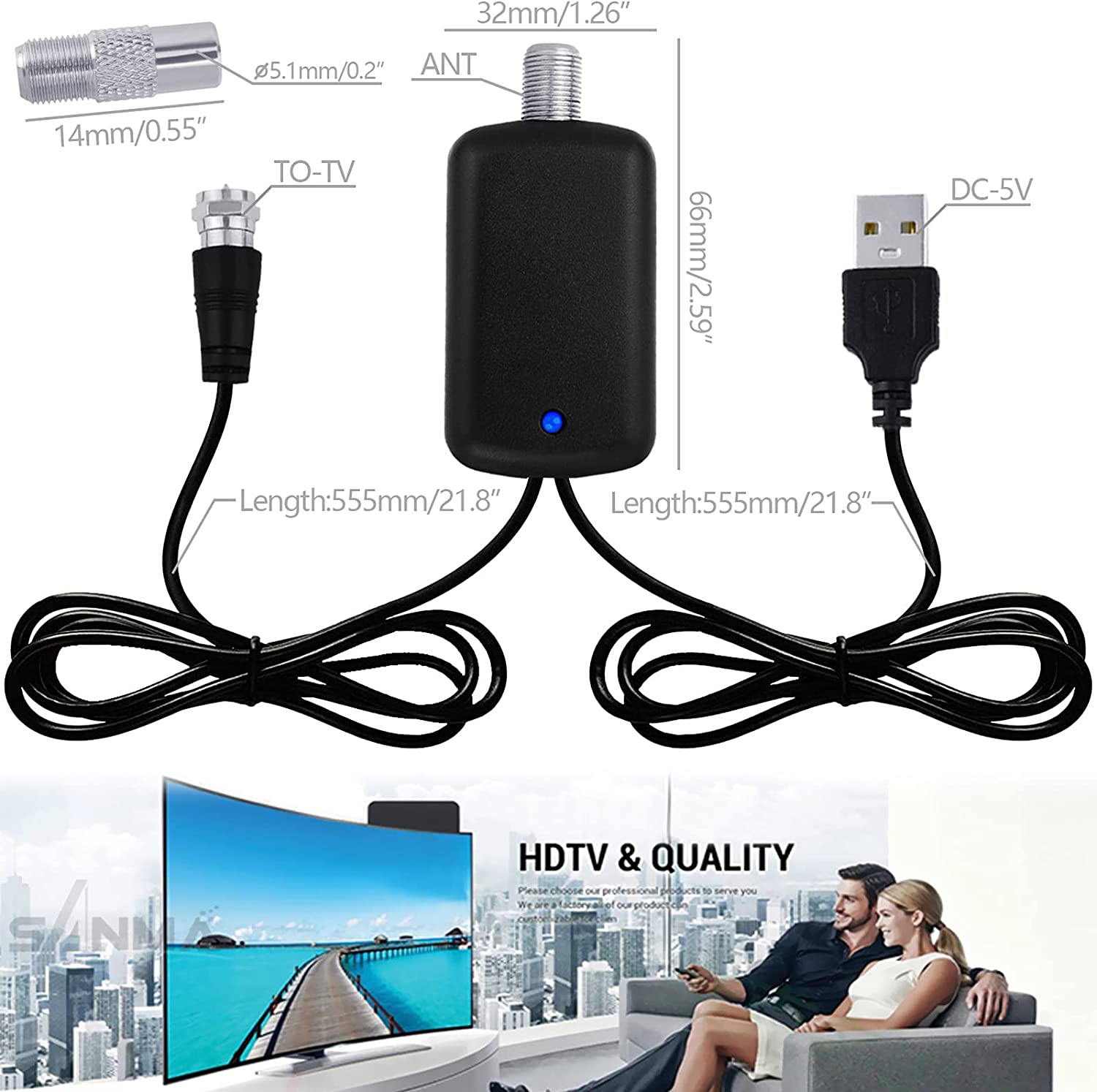 Antenna Amplifier Professional HDTV Amplifier Low Noise Signal Booster TV Antenna Digital HDTV Signal Amplifier New