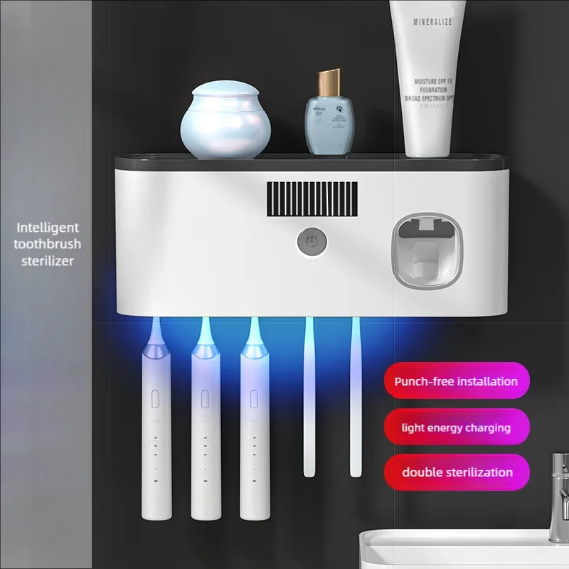 Bezprzewodowy Ładowarka UV do Szczoteczek do Zębów Bez Perforacji Uchwyt na Szczoteczki do Zębów Stojak do Przechowywania Szczoteczek do Zębów