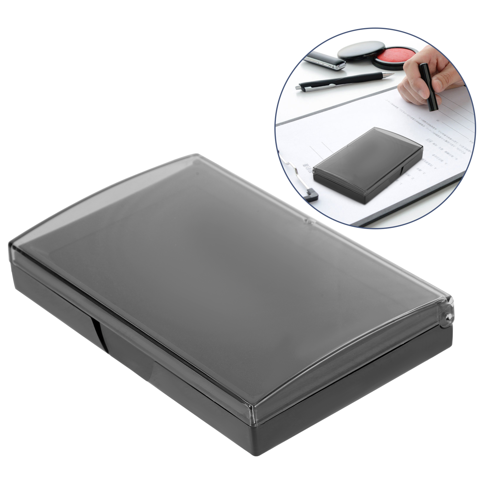 Stamp Box Black Pad Dye Ink Pads Practical Plastic Water Color Painting Inkpad Finance Calligraphy Supply