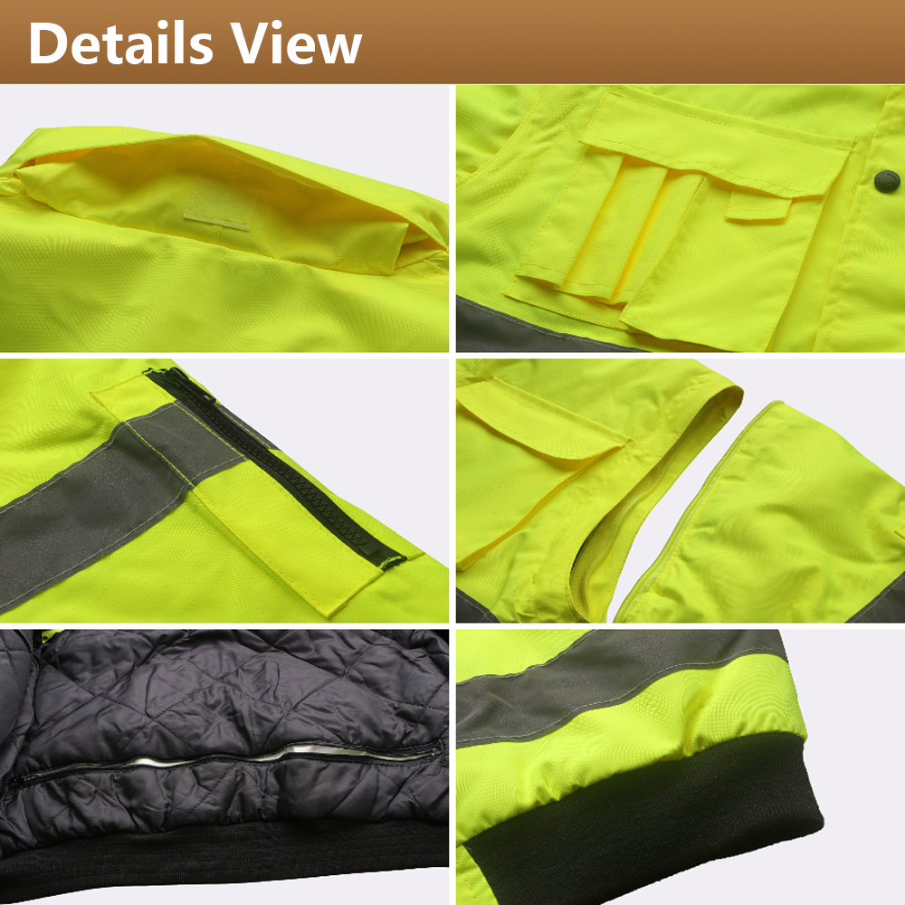 Hochsichtbarer Parka, winddichte Jacke, wasserdichter Parka, reflektierender Arbeitsparka für Herren