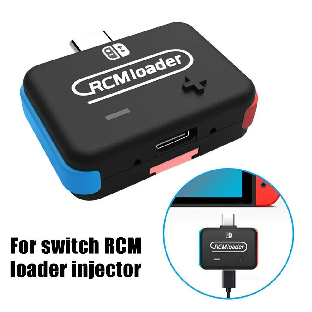 Inyector de cargador Switch RCM negro con programa de inyección incorporado y accesorios de instrucciones incluidos