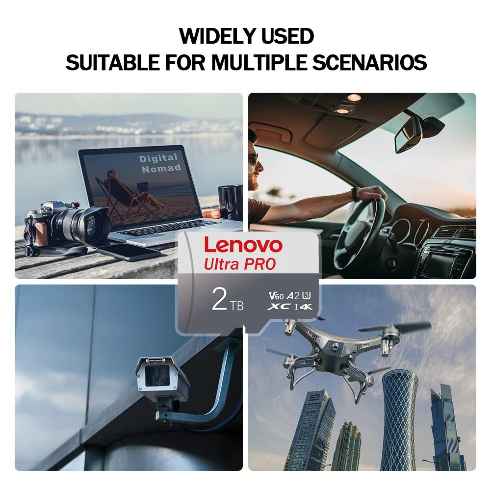 Lenovo Micro TF SD Card High Speed Transfer Ultra SD Memory Card U3 A2 TF Flash Cards for Phone Camera Table PC 2TB 1TB 128GB