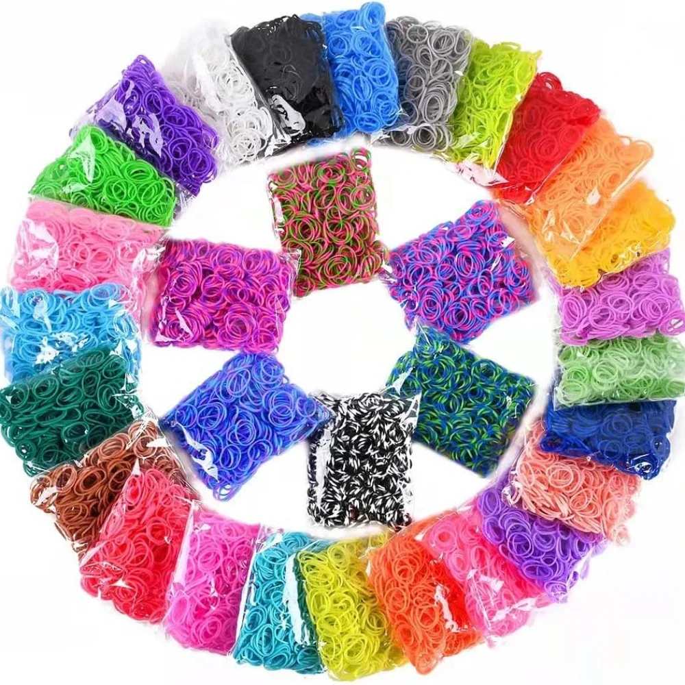 600 Stück bunte Gummi-Webstuhlbänder, Nachfüllset für Jungen und Mädchen, DIY-Handwerk, Geschenkset, Gummiband, Webstuhl, Armband, Kinderspielzeug