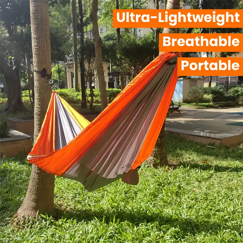 Hängematte für Camping, Hängematten, Ausrüstung für Outdoor, Rucksackreisen, Überleben oder Reisen, tragbar, leicht, Fallschirm-Nylon