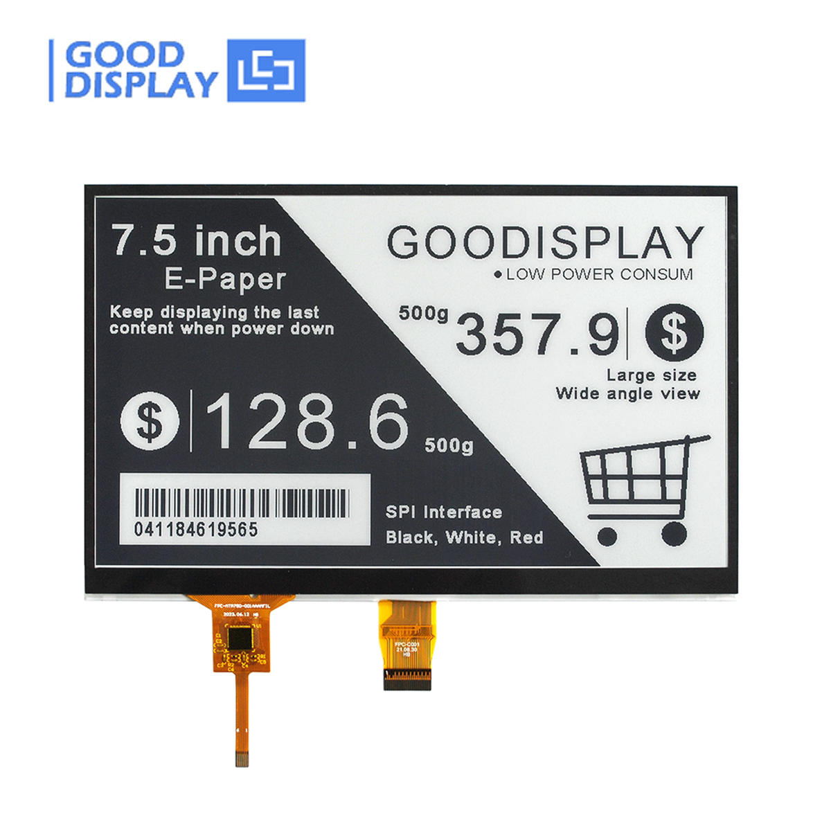GooDisplay Raspberry Pi E-Ink Screen Производитель 7,5 E Бумажный дисплей с сенсорным экраном, GDEY075T7-T01