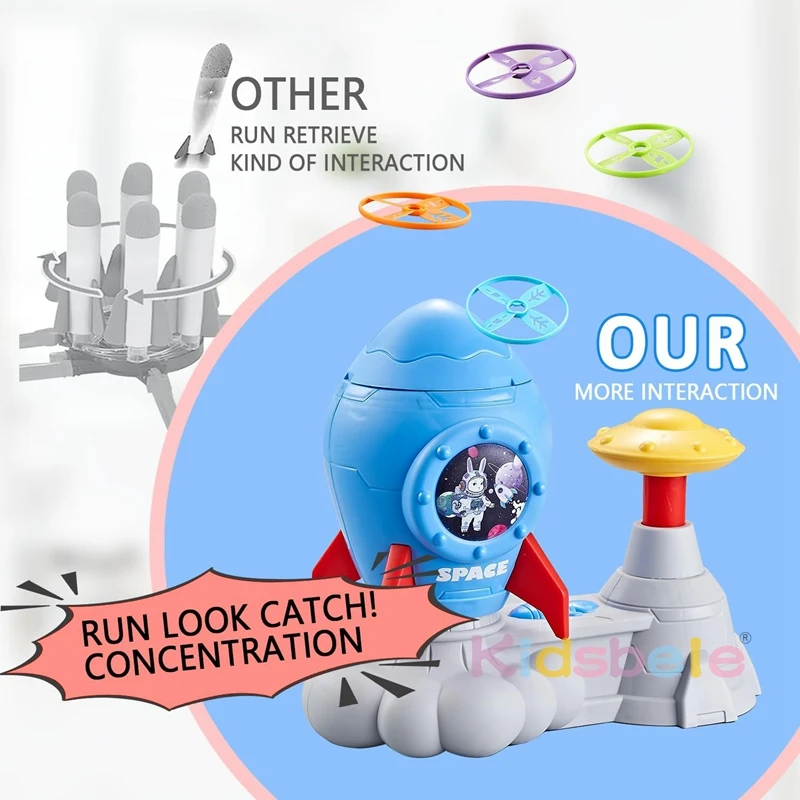 Rocket เกมจับผีเสื้อฤดูร้อนกิจกรรมนอกลานของเล่นเด็กวัยหัดเดินเท้าเหยียบ Catapult Launch Toy