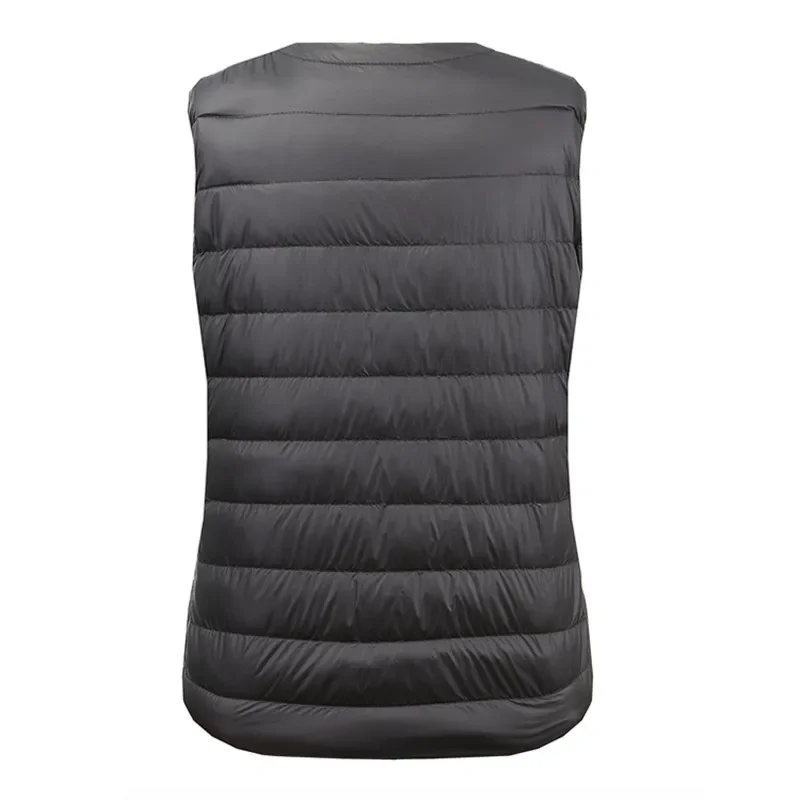Herbst Winter Frauen Ultra Licht Dünne Ente Unten Weste Sleeveless Oansatz Zipper Weste Winddicht Puffer Weibliche Stepp Jacken
