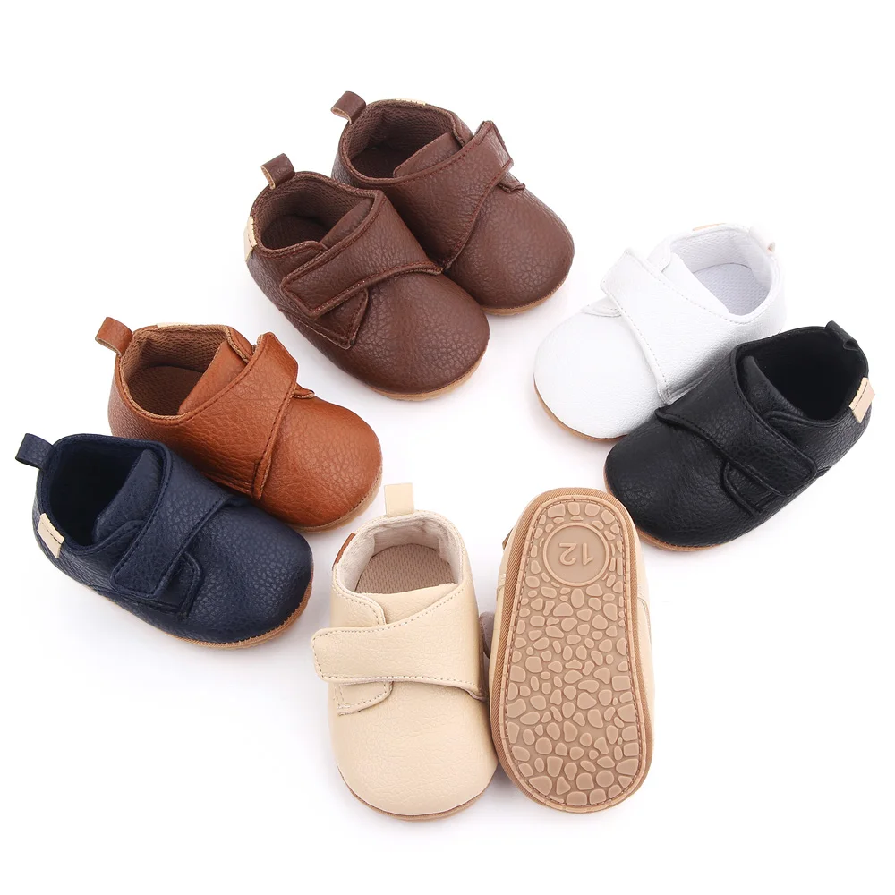 Sapatos casuais antiderrapantes para criança, bebê, estilo coreano, clássico, de alta qualidade, PU e TPR, macio e quente, 0-9-18 meses, D2587
