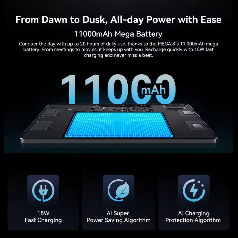 【Wereldpremière】Blackview MEGA 8 tablet 13 inch FHD+ 90 Hz display 11000 mAh AI Android 15 50 MP camera 4 BOX-luidsprekers 4G Pad PC