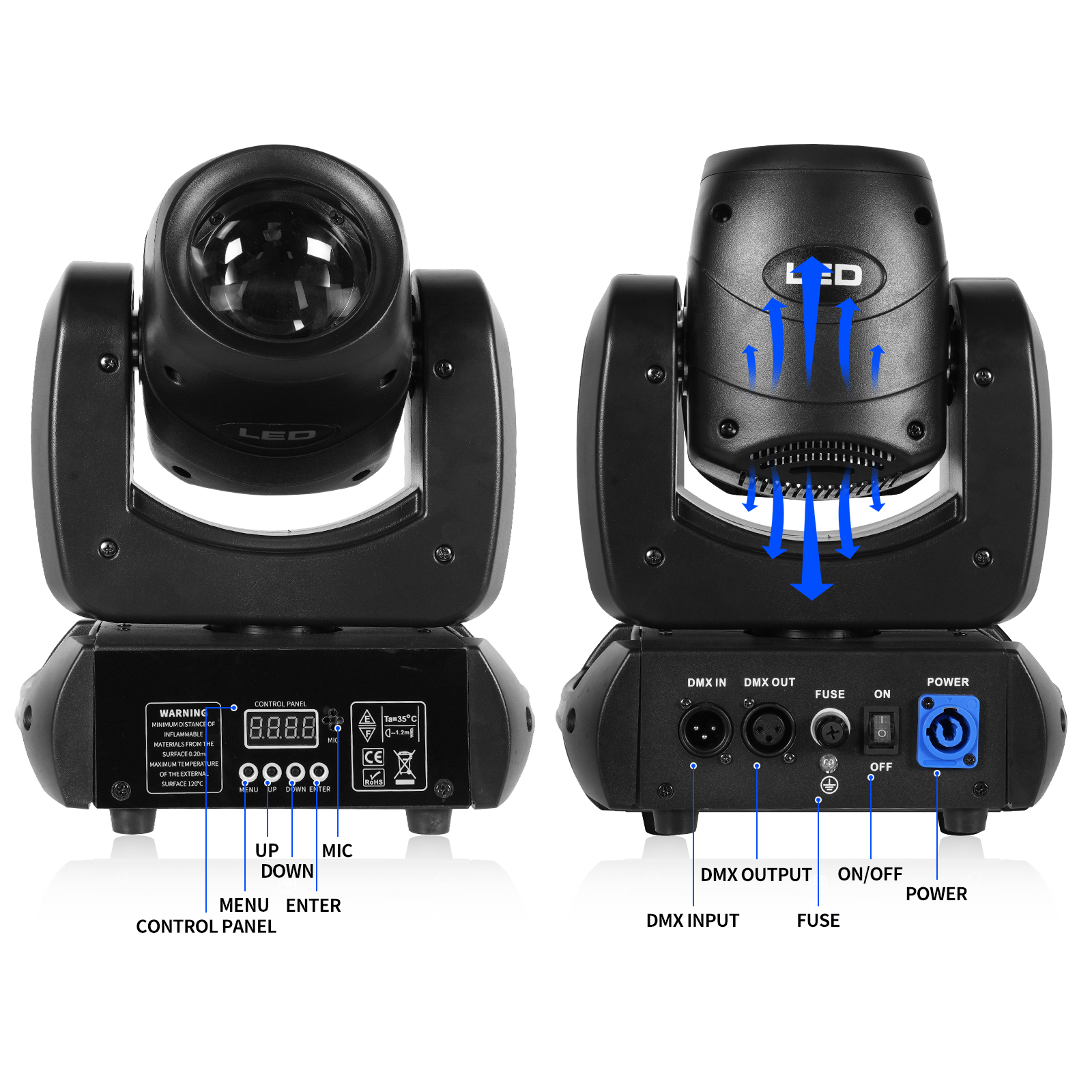 Yiflamefly-Projecteur de Scène à Tête Mobile, Faisceau Gobo, Effet Éblouissant, DMX, LED, pour Club, KTV, Chang DJ, Éclairage de ix, 100W