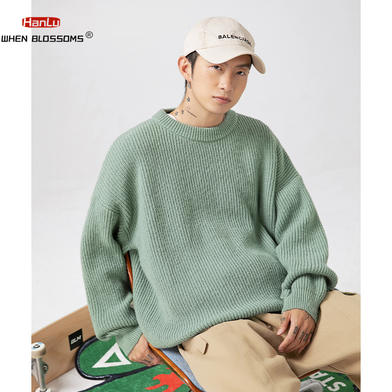 2023 outono inverno nova camisola feminina verde malha pulôver básico cor sólida solta preto branco camisola casacos quentes topos