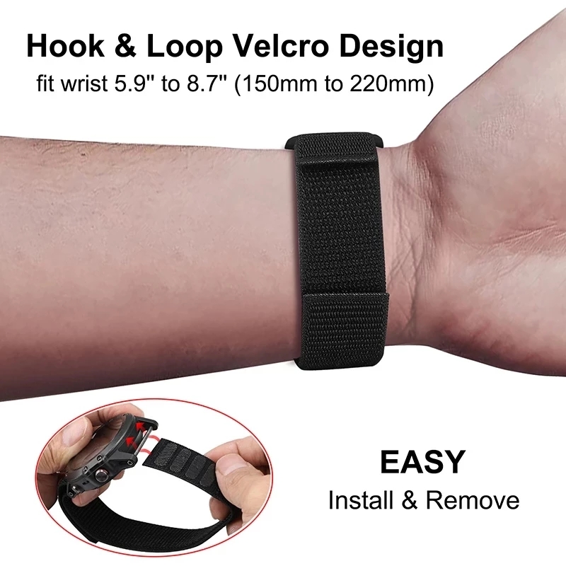Pętla z haczykiem 22 mm 26 mm Nylonowy pasek do zegarka Garmin Fenix 7 7X 6X Pro/Epix Pro Gen 2 47 mm 51 mm/Enduro/TACTIX/Forerunner 965 955