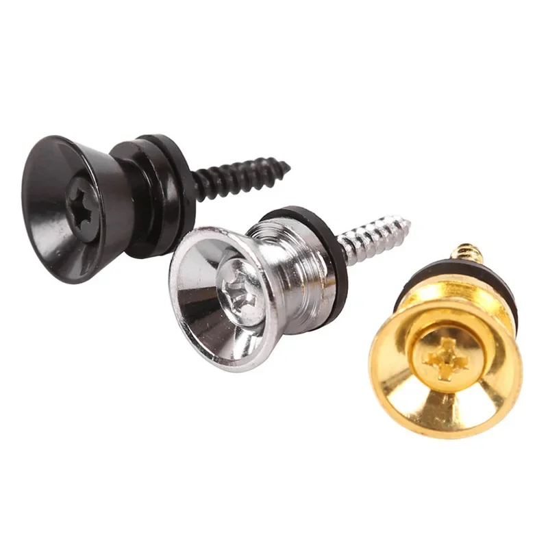 2Pcs Metal Guitar Strap Button Strap Fixing Pin With Fixing Screw Guitar Strap Lock Knob With Lock Classical Guitar