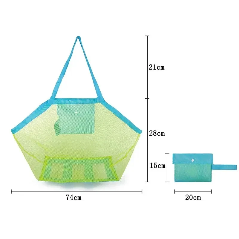 1pc Multicolor Large Mesh Beach Bag, Sand-Away Portable Tote With Convenient Hanging Hole, Breathable  Foldable Storage For Toys
