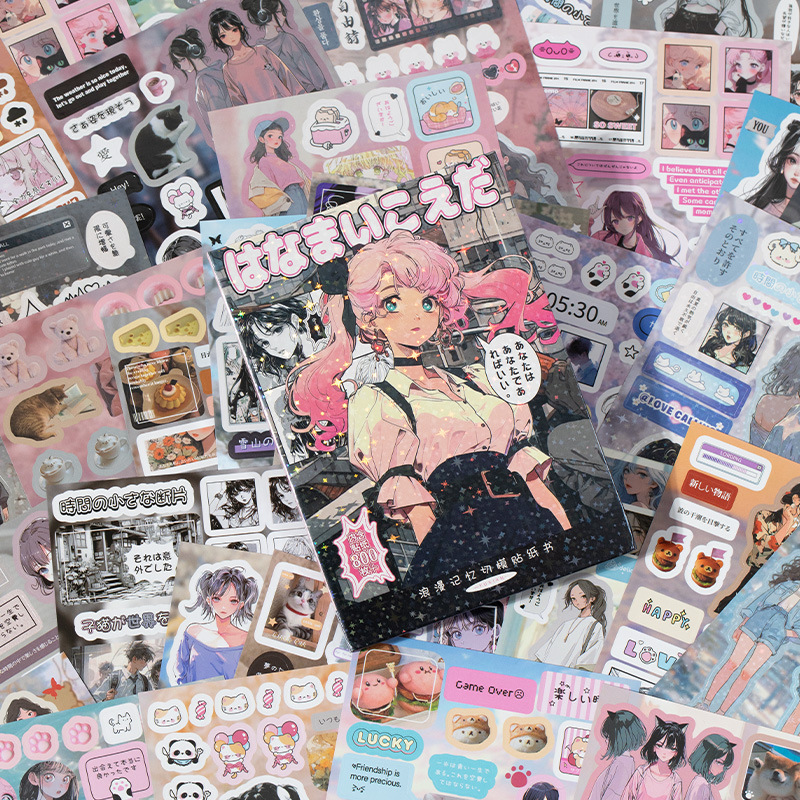 นายกระดาษ 45 แผ่น/หนังสือ สมุดสติ๊กเกอร์ศิลปะสร้างสรรค์ ใช้สําหรับเคสโทรศัพท์ DIY กรอบรูป อัลบั้มรูป ตกแต่งสมุดภาพ