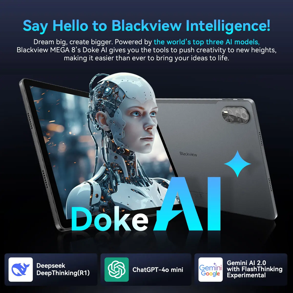 【World premiere】Blackview MEGA 8 Tablet 13 inch FHD+ 90Hz Display 11000mAh  AI Android 15 50Mp Camera 4 BOX Speakers 4G Pad PC