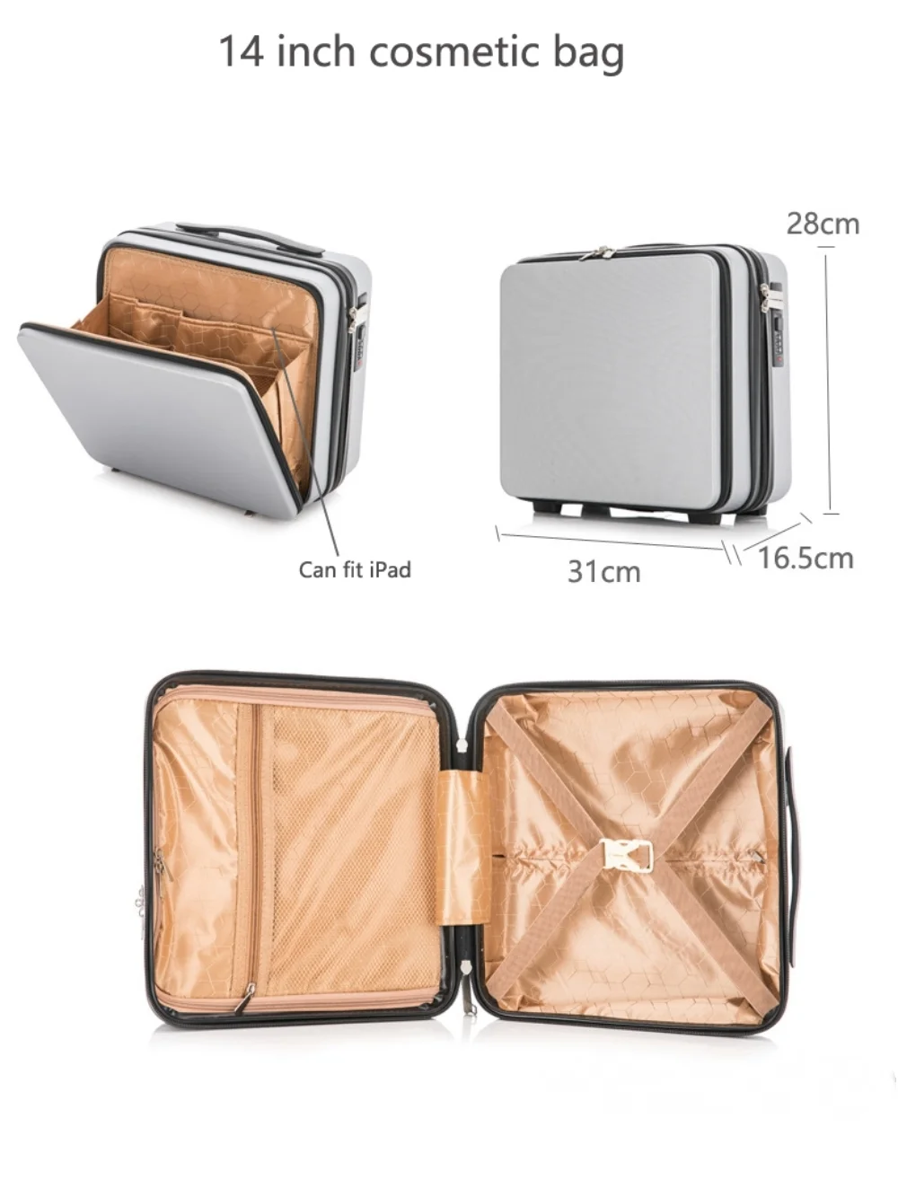 กระเป๋าเดินทางการเดินทางธุรกิจขนาด20 "24" นิ้วกระเป๋าเดินทางแบบลากพร้อมกระเป๋าใส่แล็ปท็อปกระเป๋าล้อลากรถเข็นล้อเลื่อนอเนกประสงค์