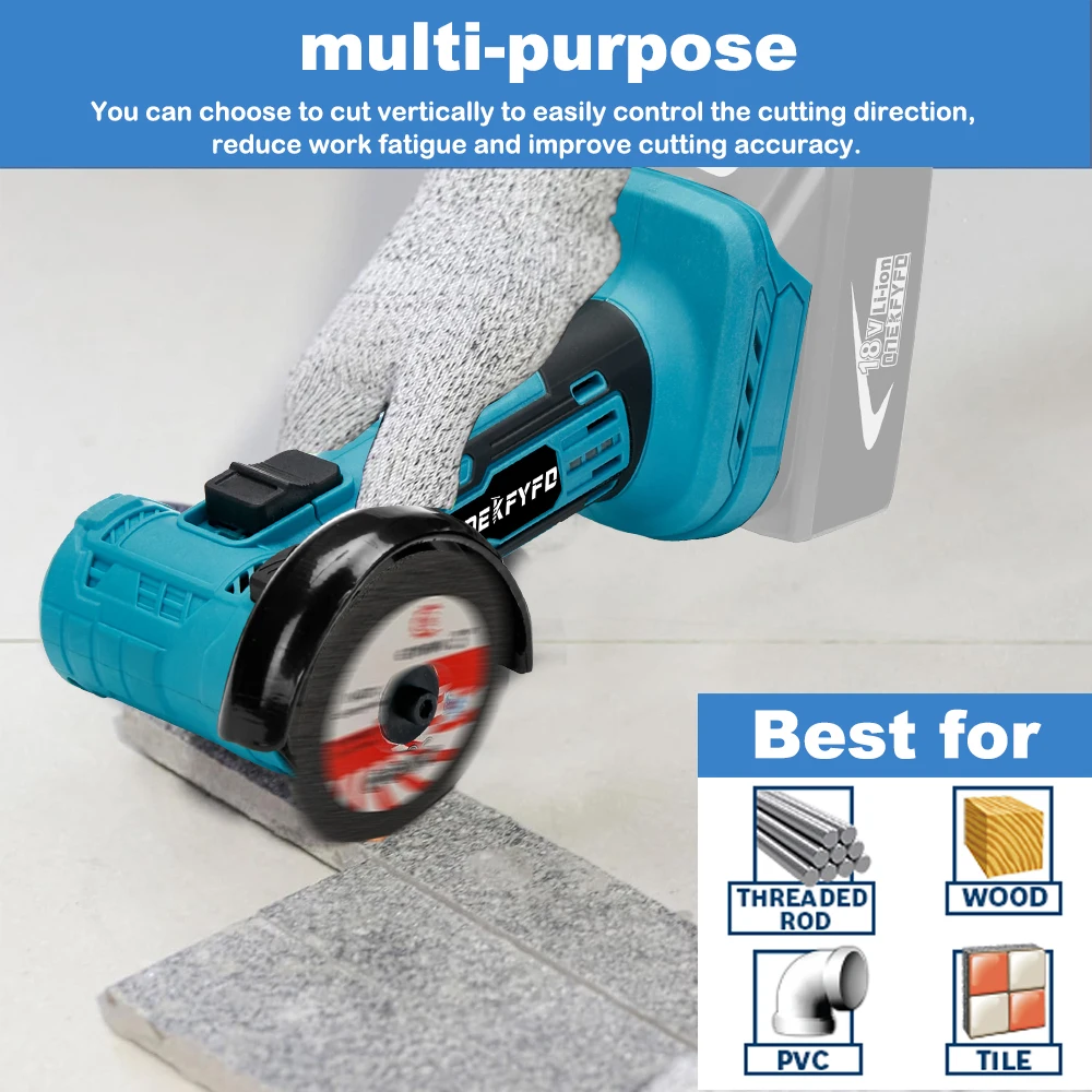 Brushless Mini 3inch Wireless Polisher 76mm Rechargeable Small Cutting Machine Power Tool for Makita Battery(No Battery)