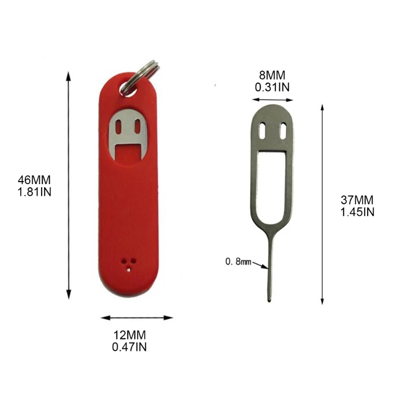 Herramienta de apertura de tarjeta SIM, extractor de tarjeta SIM antipérdida, herramienta de expulsión de tarjeta SIM con funda de silicona