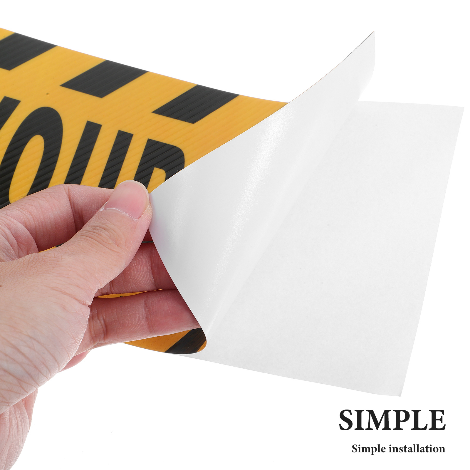 4Pcs Easy Install Watch Your Step Floor Stickers Black Yellow Anti Slip Decals Safety Caution Tape for Schools Offices