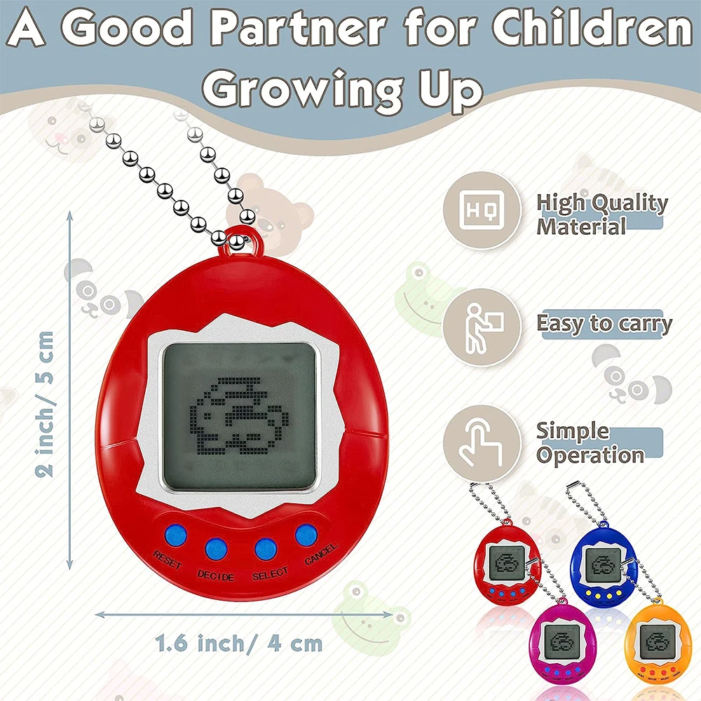 Tamagotchi Virtual Electronic Digital Pets Keychain Game Keyring Retro Handheld Machine Nostalgic for Funny Gifts E Pixel Toy