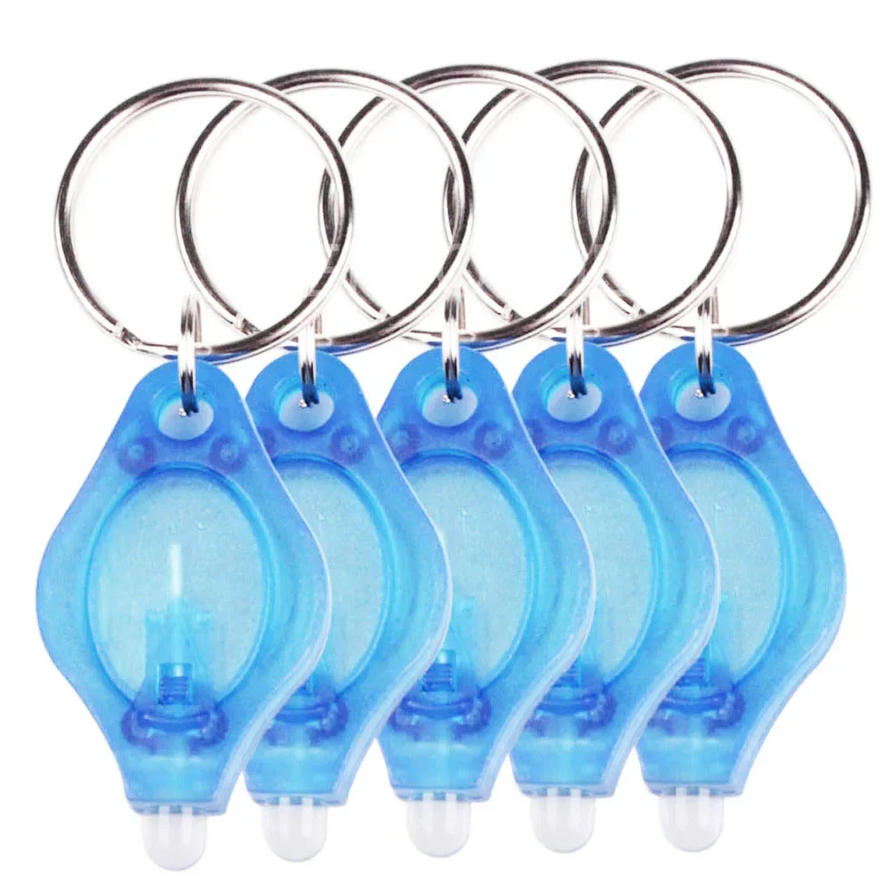 10ชิ้นไฟฉาย senter LED terang ขนาดเล็กแผ่นเรืองแสงขนาดเล็กพวงกุญแจบีบเบาพวงกุญแจตั้งแคมป์ lanterna โคมไฟฉุกเฉิน