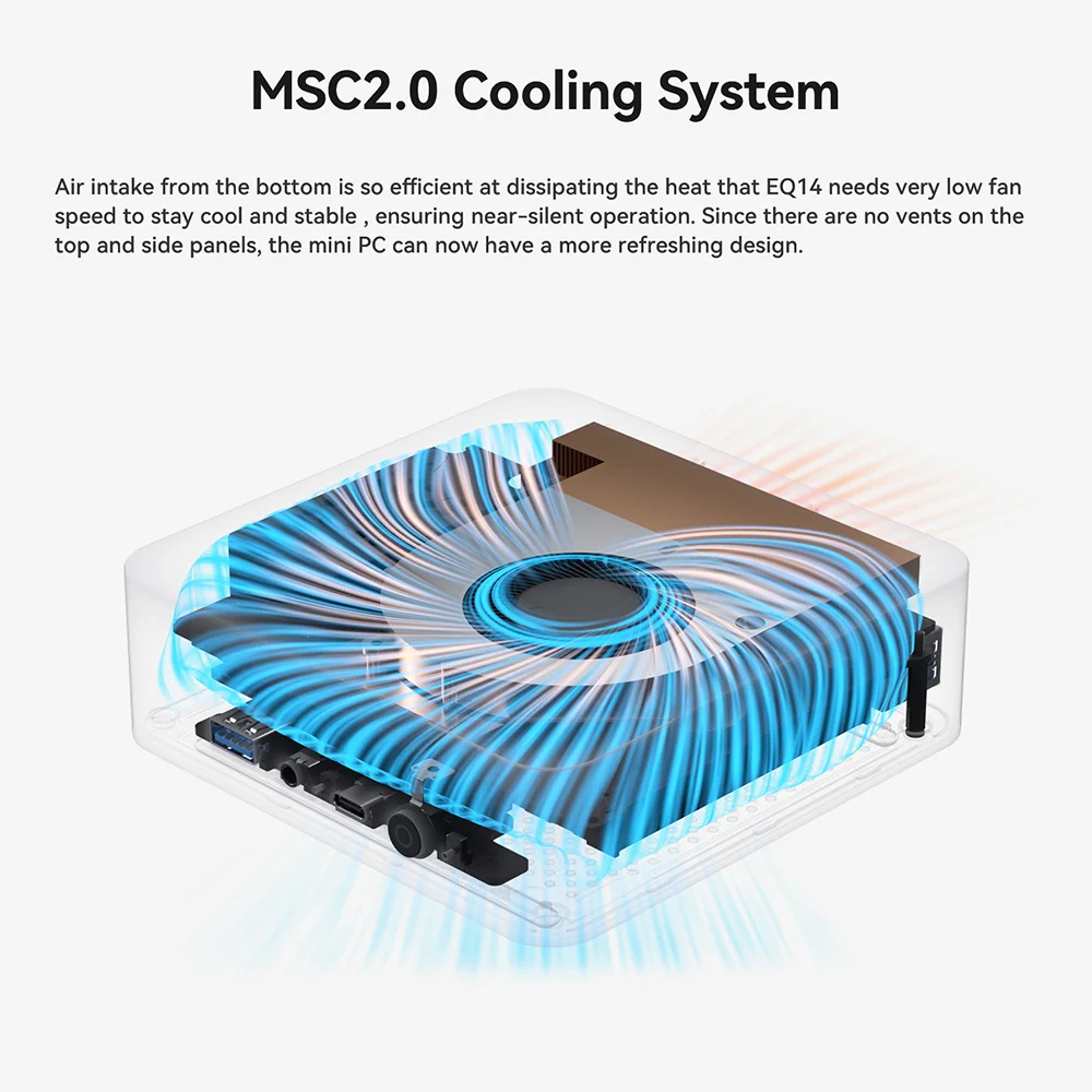 Новый мини-ПК Beelink EQ14 Intel Lake-N150 Max Turbo 3,6 ГГц 16 ГБ DDR4 3200 МГц 500 ГБ NVME SSD Настольный офисный компьютер Mini S12 N100