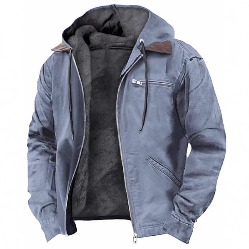 Männer Jacke Neue Mode Lässig Mit Kapuze Zipper Mantel Retro Streetwear Leichte Vielseitige Oberbekleidung Frühling Herbst
