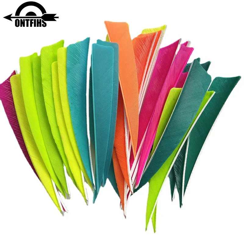 ONTFIHS 50 Uds tiro con arco Fletching RW 4 "plumas de flecha de escudo con plumas naturales de pavo