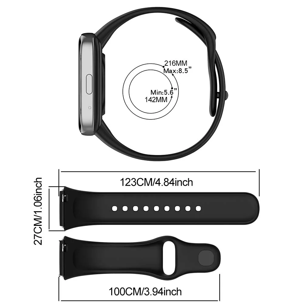Pulseira de silicone para redmi watch 3 active/lite pulseira + capa protetora