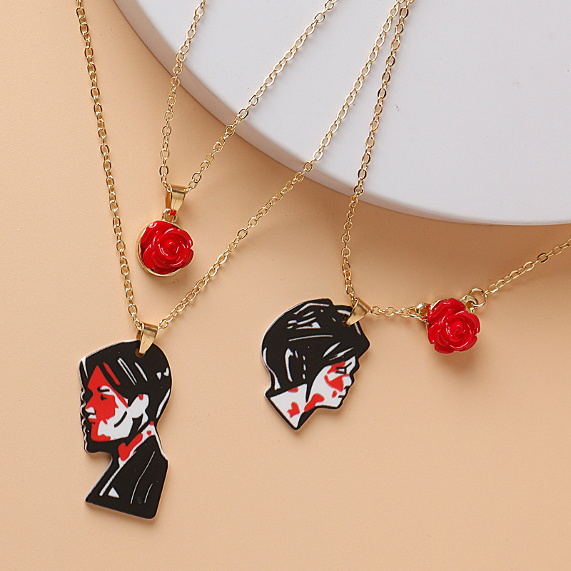 Banda de rock meu romance químico cosplay colar banda de música pingente jóias três felicidades rosa unisex gargantilha acessórios adereços