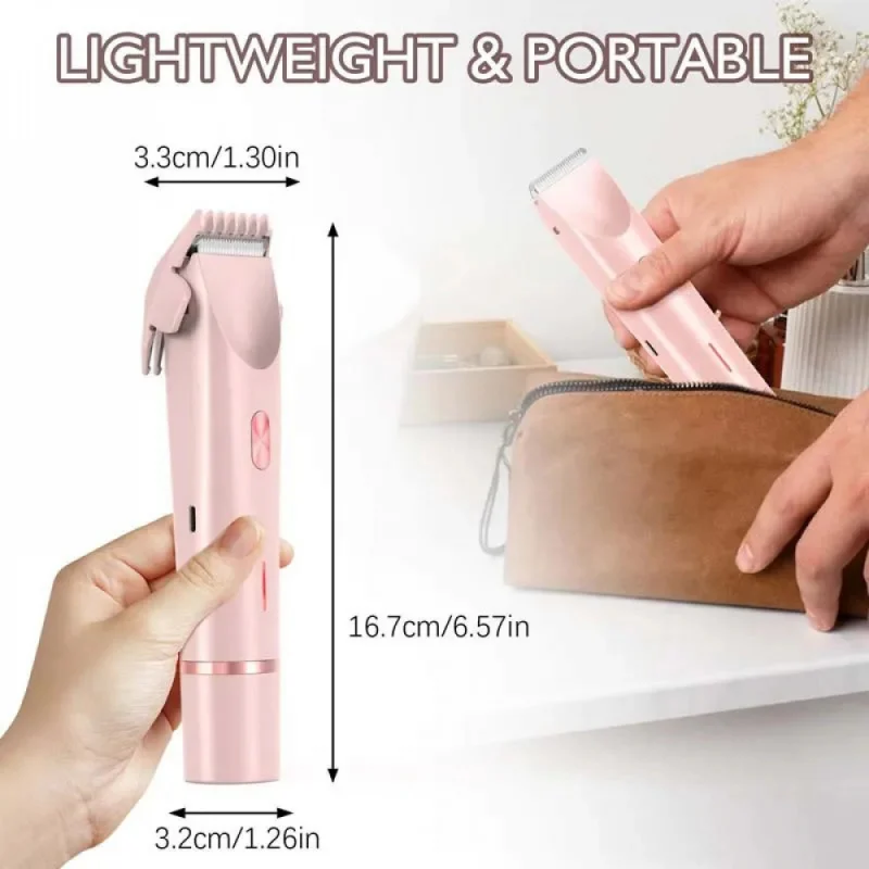 휴대용 여성용 면도기 방수 2 in 1 여성 음모 정리기 무통증 제모기 여성용 전기 바디 쉐이버