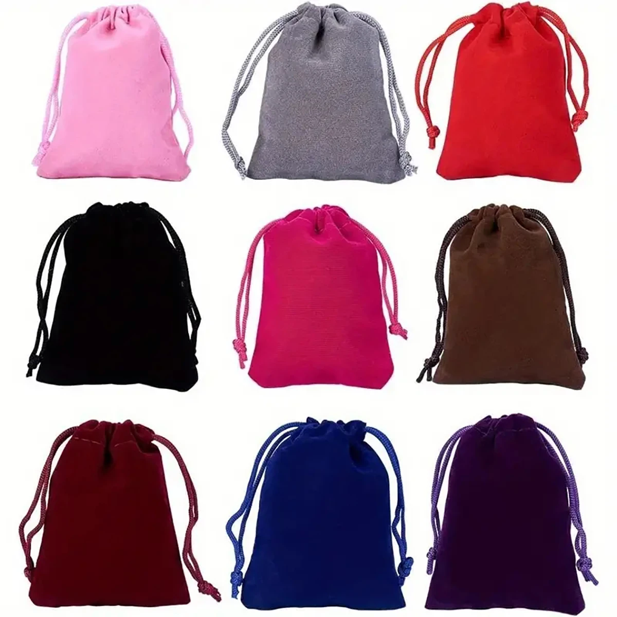 10 ชิ้น 5x7/7x9/9x12 เซนติเมตรกํามะหยี่กระเป๋า Drawstrings กระเป๋าขนาดเล็กเครื่องประดับของขวัญบรรจุกระเป๋า