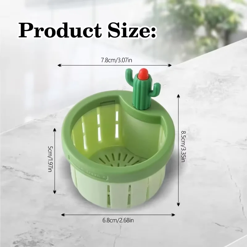 1pc cacto pia dreno filtro imprensa cesta de despejo automático multi-funcional uso filtro net para banheira cozinha coletor de resíduos