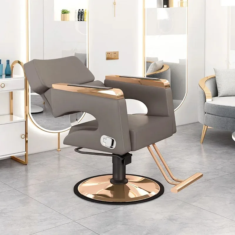 Cadeira de barbeiro moderna e luxuosa, esteticista, estilo profissional, cadeira giratória, ergonômica, móveis para salão de beleza