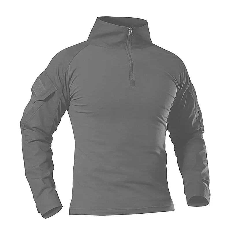 Camisetas tácticas para senderismo al aire libre para hombre, camisa de combate militar del ejército CP de camuflaje de manga larga para caza y escalada, ropa deportiva de algodón