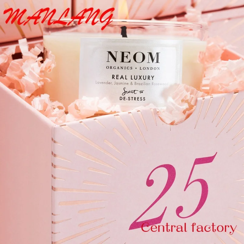 Custom  Custom logo printing empty beauty packaging gift 25 days makeup advent calendar box