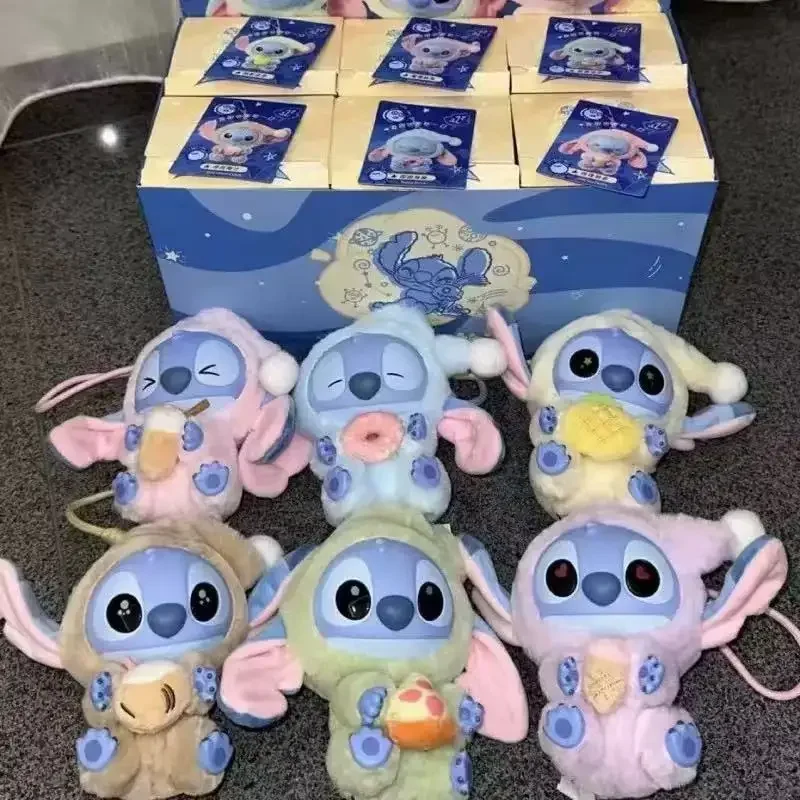 Nowa seria Disney Stitch Jedz Coś Przed Zasypieniem Blind Box Pluszowe Lalki Zawieszka Śliczna Lalka Mystery Box Zabawki Niespodzianki Prezenty dla Dzieci