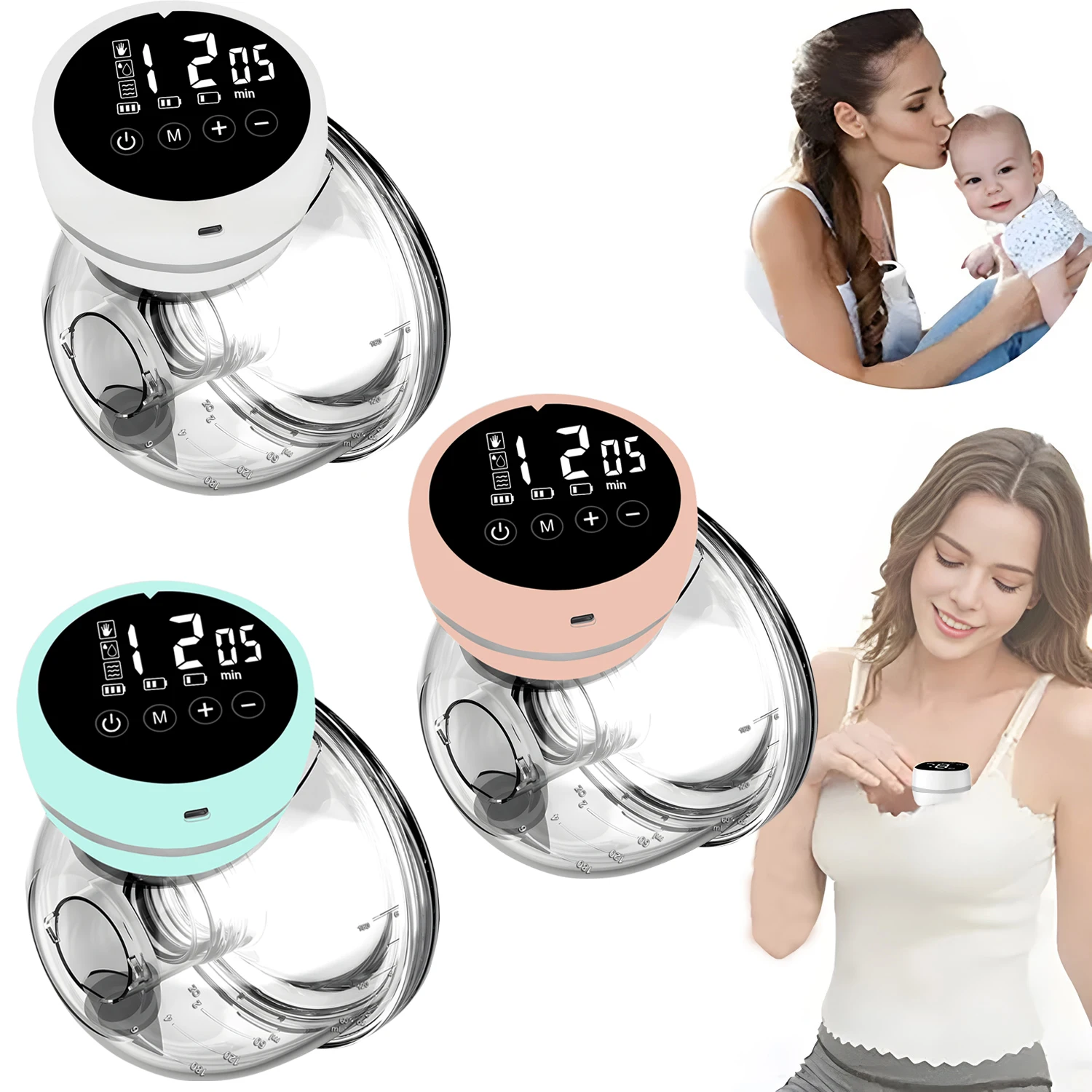 Tire-lait électrique Portable, entièrement automatique, intégré, Portable, collecte de lait maternel, alimentation