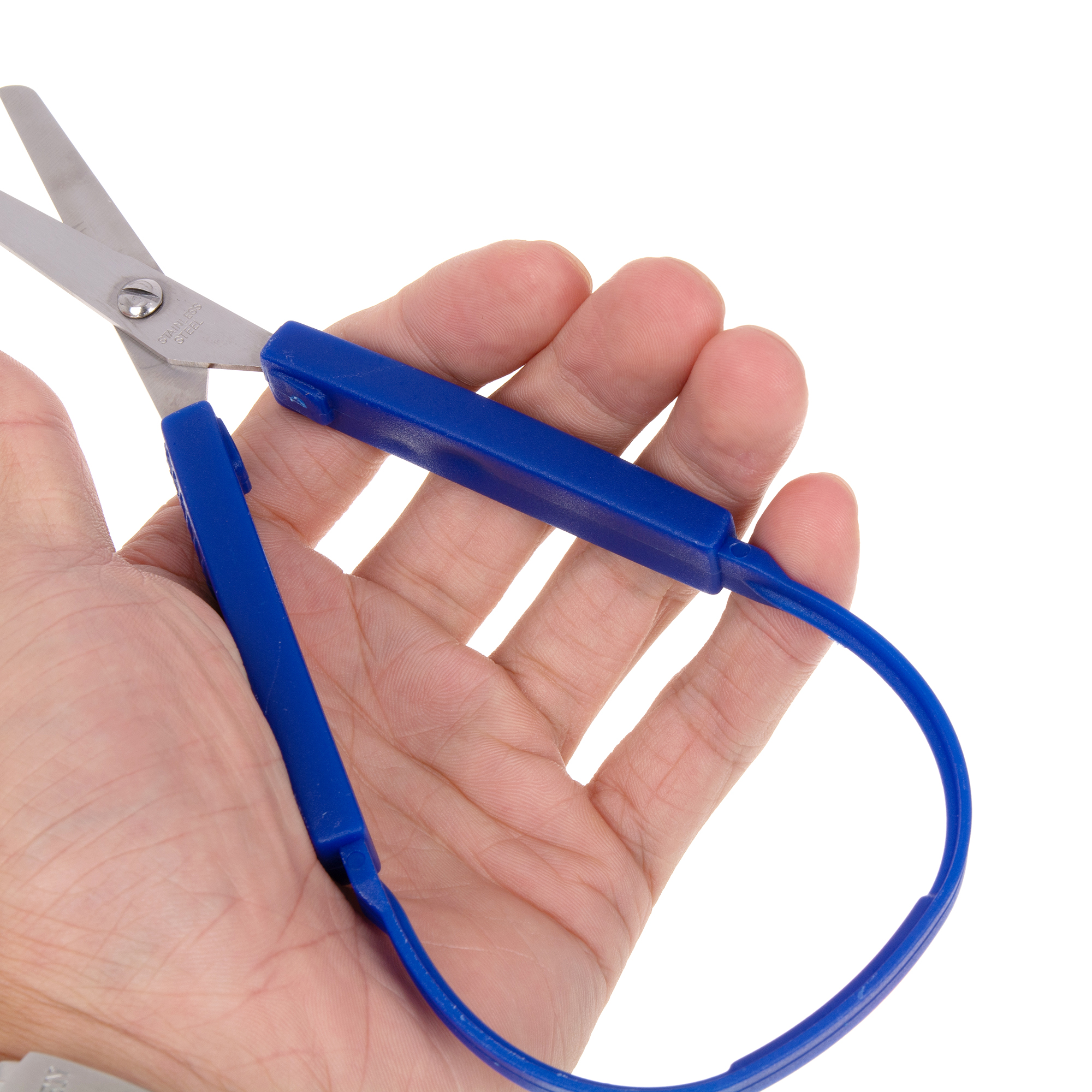 1Pcs Loop Scissors Colorful Grip Scissors Loop Handle Self-Opening Scissors Adaptive Cutting Scissors for Children Adults
