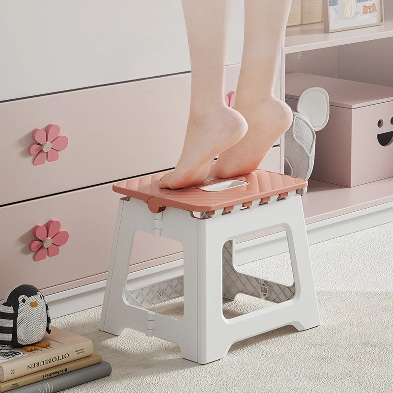 Taburete plegable para el hogar, taburete portátil de plástico para exteriores