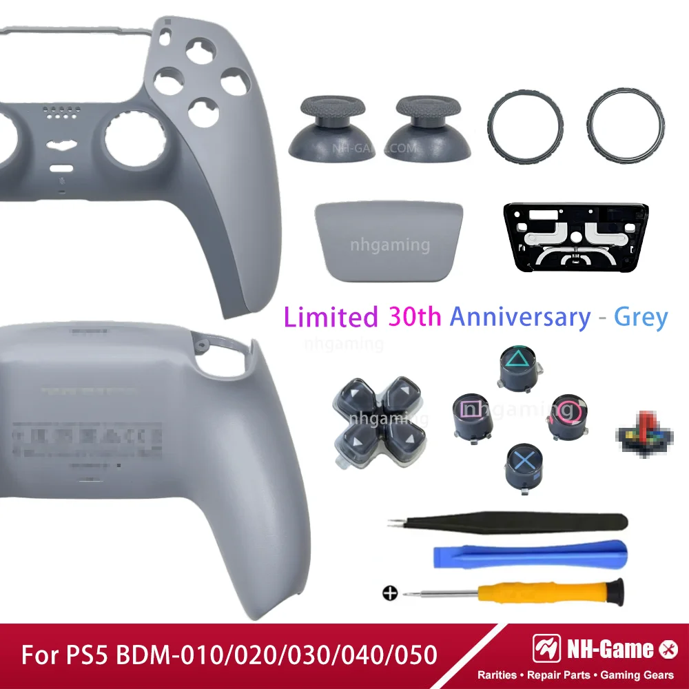 Para ps5 controlador escudo limitado 30th aniversário habitação caso BDM-010/020/030/040/050 frente traseira touchpad capa 3d tampa botões