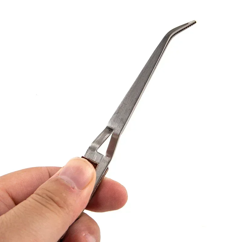 StainlessSteelLockingTweezers - InsulatedStraight/Angle Tips for JewelrySolderingPrecisionRepair & ElectronicsSelf-ClosingDesign