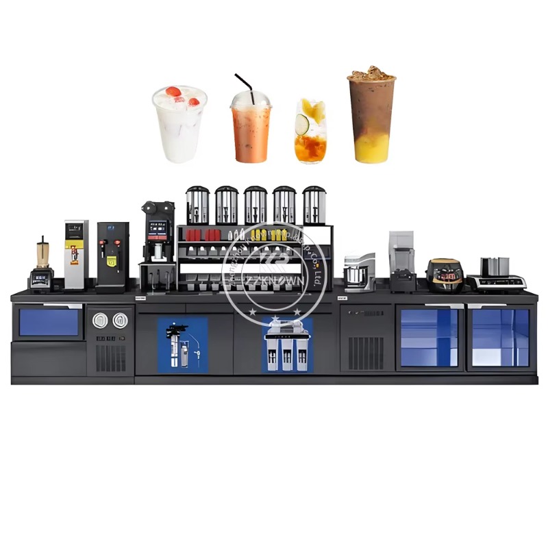 Oem 2024, acero inoxidable, té de la leche, bebidas, agua, Bar, mesa de centro, conjunto moderno, muebles, restaurante comercial