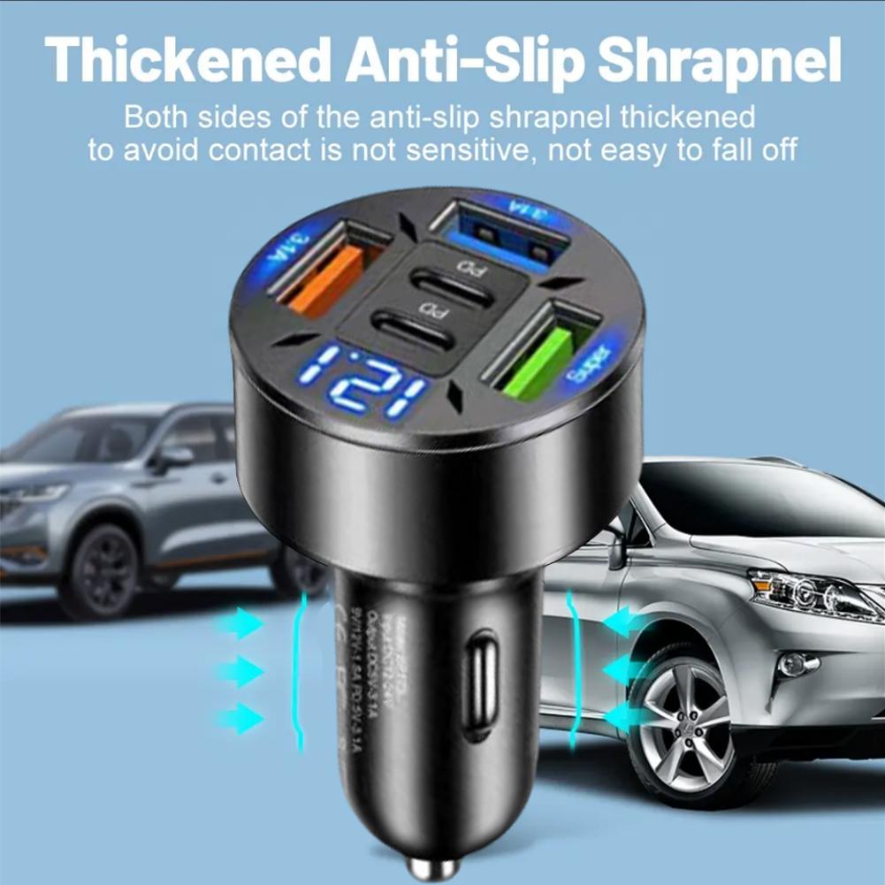 250 W 5 Poorten Autolader Snel Opladen PD QC3.0 USB C Auto Telefoon Oplader Type C Adapter In Auto voor IPhone